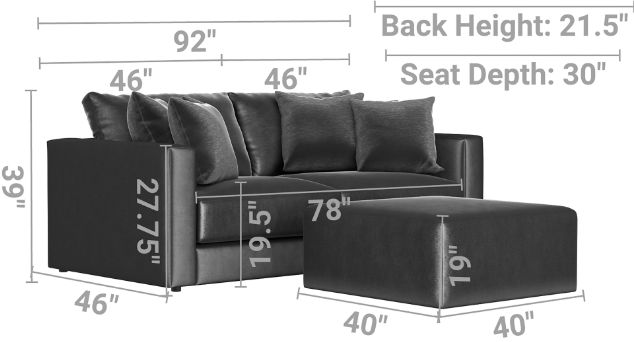 Jackson Furniture Remington 3-Piece Slate Small Spaced Sectional-2
