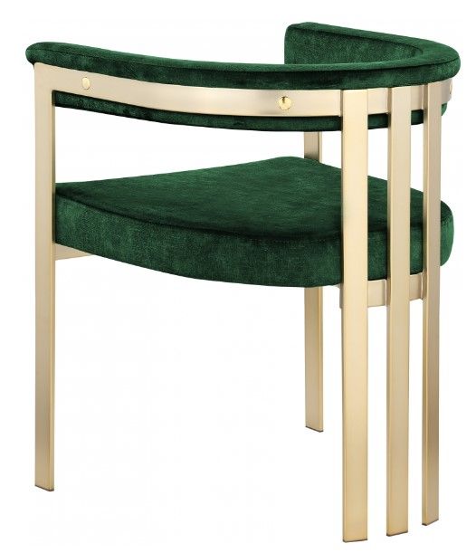 Meridian Furniture Marcello Green/Brushed Brass Velvet Dining Chair-2