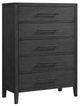 Elements International Versailles Contemporary Black 5-Drawer Chest-0