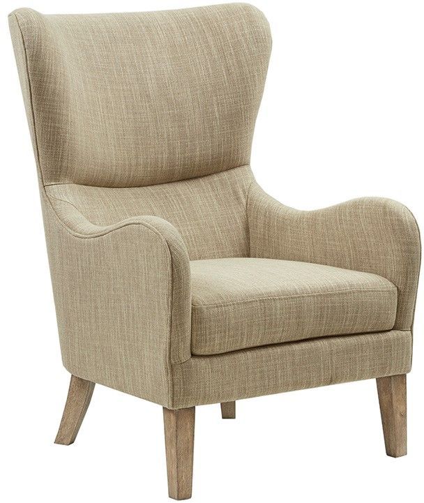 Olliix by Madison Park Taupe Multi Arianna Swoop Wing Chair-1