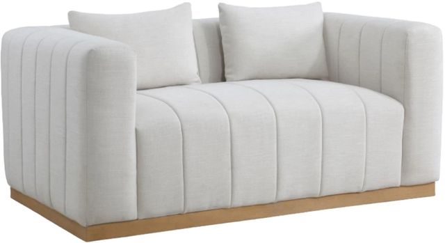 Meridian Furniture Lucia Cream Linen Textured Loveseat-0