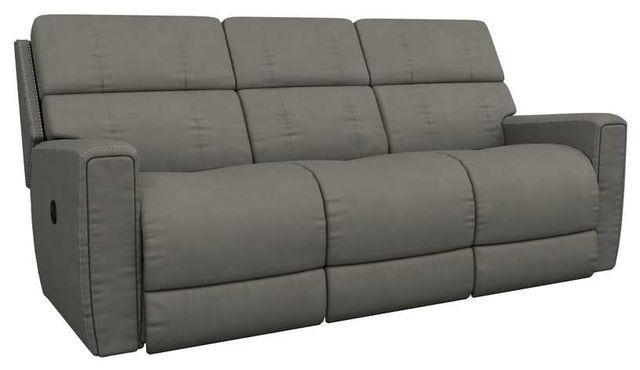 La-Z-Boy® Apollo Blue Grey Leather Manual Reclining Sofa-0
