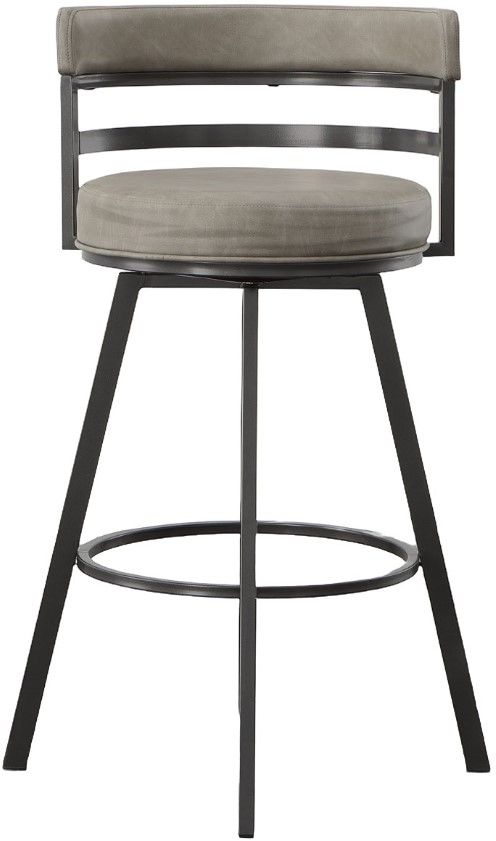 Steve Silver Co. Gene Black/Pebble Upholstered Swivel Counter Stool-3