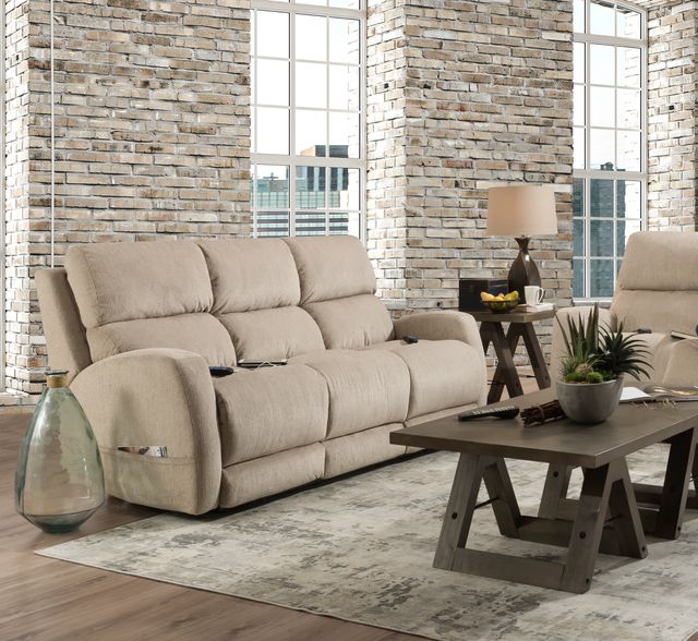 HomeStretch Custom Comfort Beige Power Loveseat-1