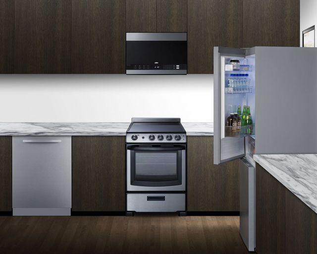 Summit® 24" 11.7 Cu. Ft. Stainless Steel Counter Depth Bottom Freezer Refrigerator-8