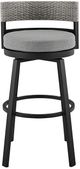 Armen Living Encinitas Grey Outdoor Patio Swivel Bar Stool-1