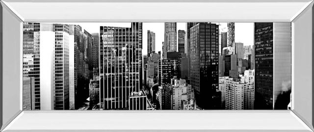 Classy Art Panorama of NYC VII by Jeff Pica Mirrored Frame Wall Art-0