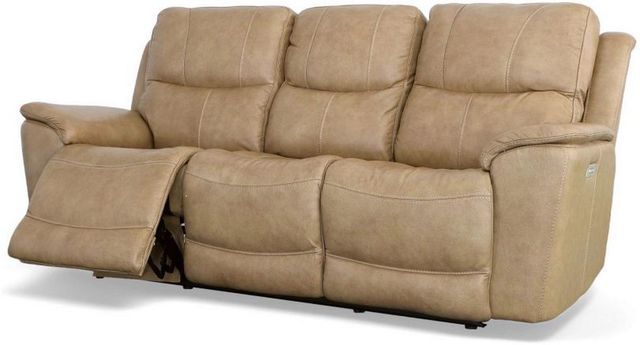 Flexsteel® Cade Beige Power Reclining Sofa with Power Headrests and Lumbar-3