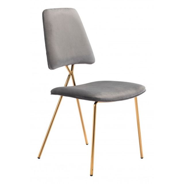 Zuo® Modern Chloe Gray/Gold Dining Chair-0
