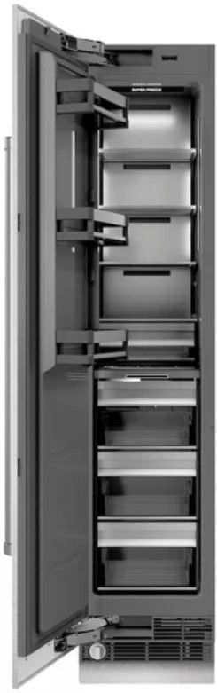 ZLINE 18 in. 8.6 Cu. Ft. Left Hinge Column Freezer in Satin Stainless Steel with Graphite Gray Interior-1