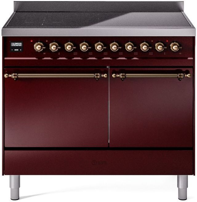 Ilve® Nostalgie II Series 40" Burgundy Pro Style Induction Range-0