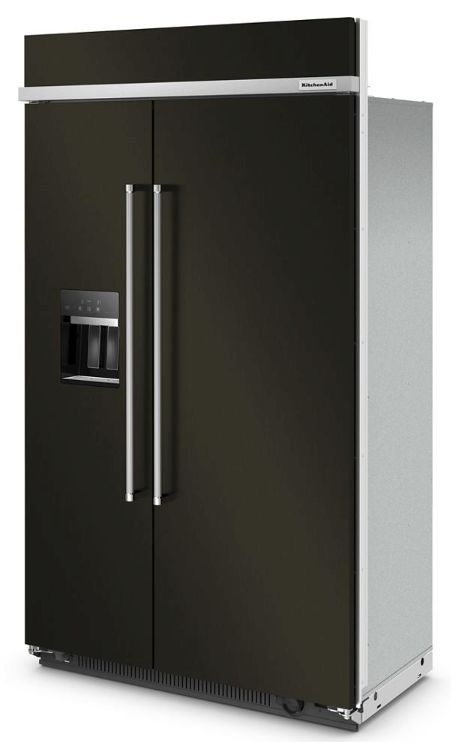 KitchenAid® 48 in. 29.4 Cu. Ft. PrintShield™ Black Stainless Steel Built In Counter Depth Side-by-Side Refrigerator-3