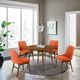 Armen Living Arcadia and Azalea 5-Piece Orange/Walnut Dining Set-1