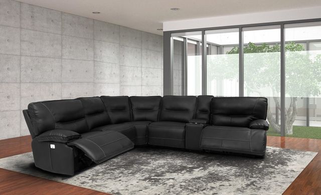 Parker House® Spartacus 6-Piece Black Power Reclining Sectional-2
