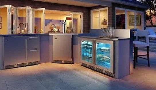 Perlick® Signature Series Brown/Stainless Steel 24" Outdoor Freezer-1