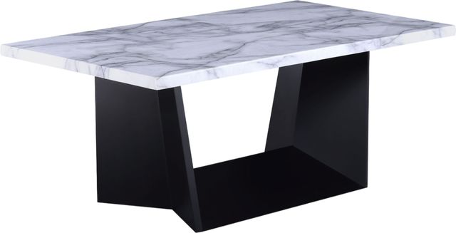 Crown Mark Adea 3-Piece White Living Room Table Set with Black Base-1