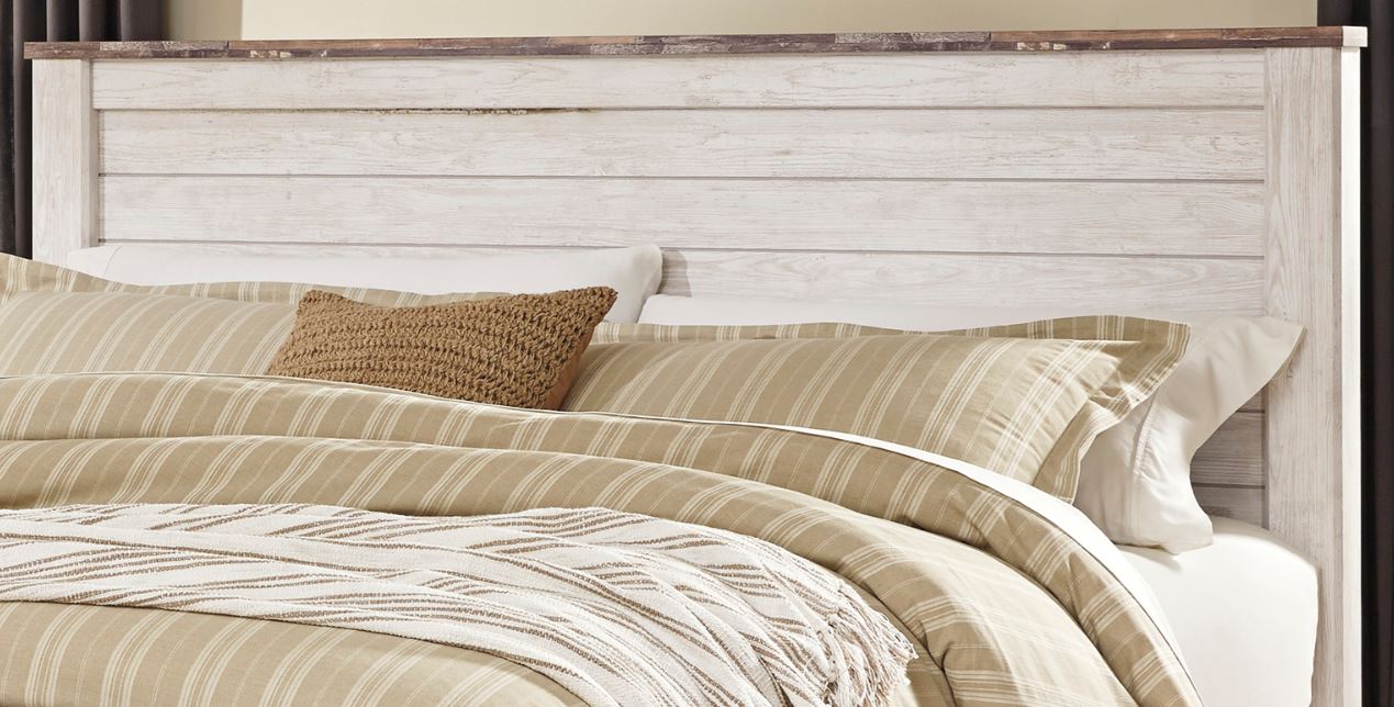Signature Design by Ashley Willowton Whitewash Queen Full Panel Headboard Furniture Gallery