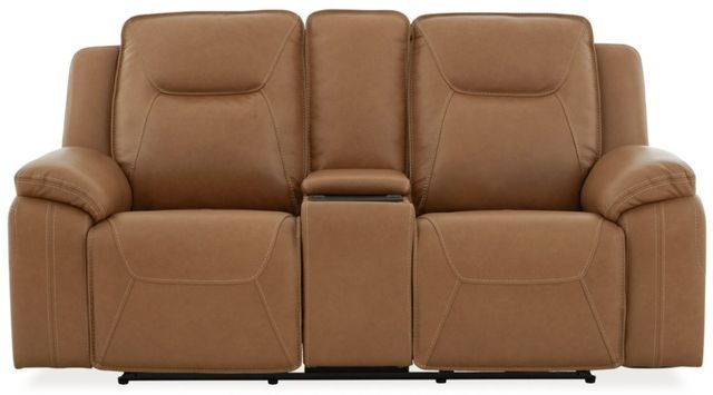Liberty Furniture Callihan York Butternut Leather Power Reclining Loveseat with Console-4