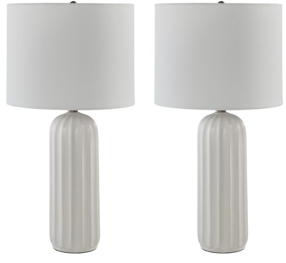 Signature Design by Ashley® Clarkland 2-Piece White Table Lamp Set-0