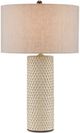 Currey & Company Polka Dot Ivory/Brown/Polished Brass Table Lamp-0