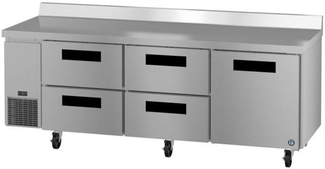 Hoshizaki Steelheart® 93" 30.17 Cu. Ft. Stainless Steel Three Section Worktop Side Mount Refrigerator with 4-Drawer/Door Combo-3