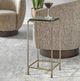 Uttermost® Ovard Glass Top Accent Table with Antique Gold Frame-1