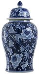 A & B Home Aline Blue/White Ginger Jar-1