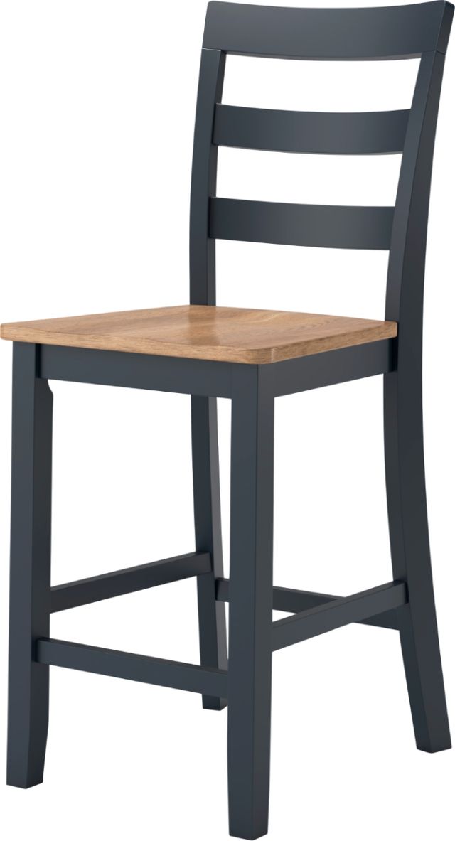 Signature Design by Ashley® Gesthaven 3-Piece Natural/Blue Counter Height Dining Table Set-2