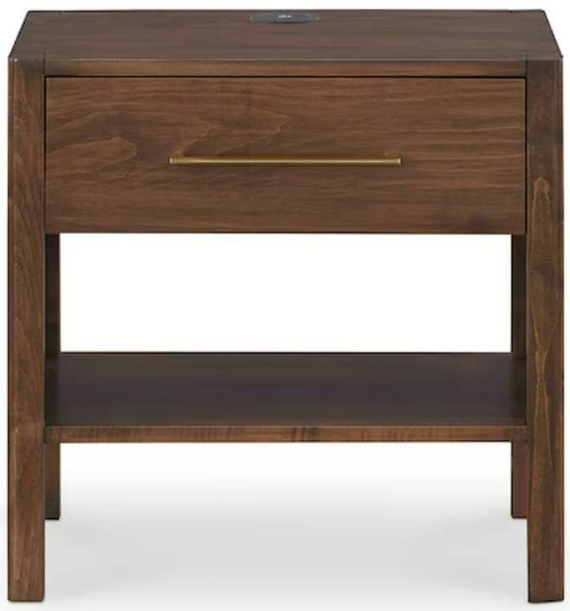 Bassett® Furniture BenchMade Parkway Tobacco Bedside Table with Charger-1