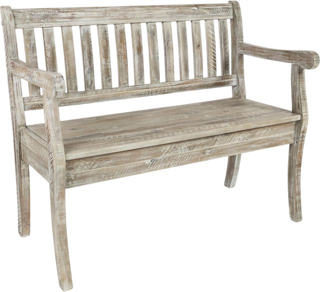 Jofran Inc. Artisan's Craft Washed Gray Storage Bench-0