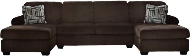 Signature Design by Ashley® Kimlee 3-Piece Chocolate U-Shape Sectional and Double Chaise-0