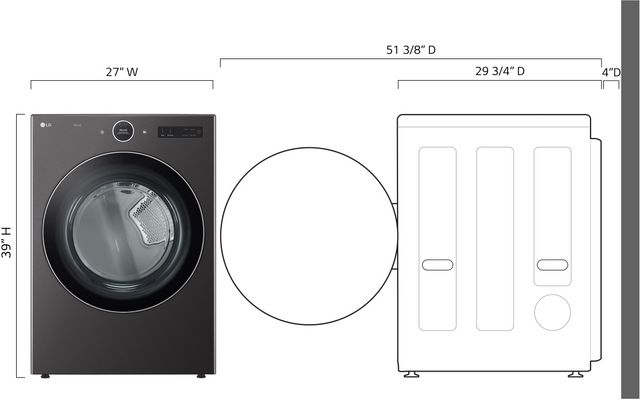 LG 7.4 Cu. Ft. Black Steel Front Load Electric Dryer-5