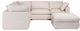 Moe's Home Collection Justin Signature 5-Piece Taupe U-Shaped Modular Sectional and Ottoman-1