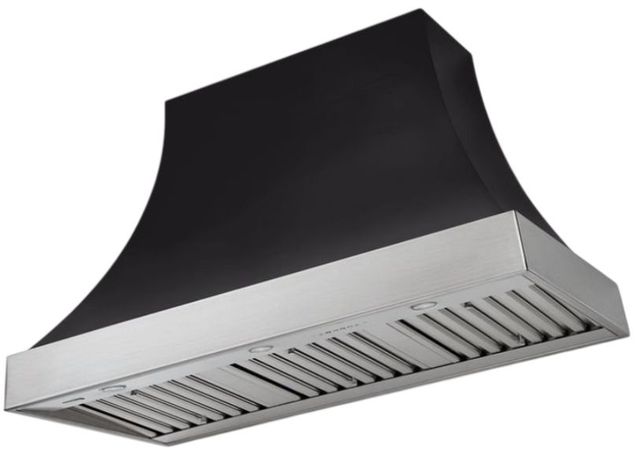 AGA Cascade 48" Matte Black Wall Mounted Range Hood  with Brushed Nickel Trim-0