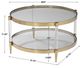 Uttermost® Kellen Glass Top Coffee Table with Clear and Gold Base-2