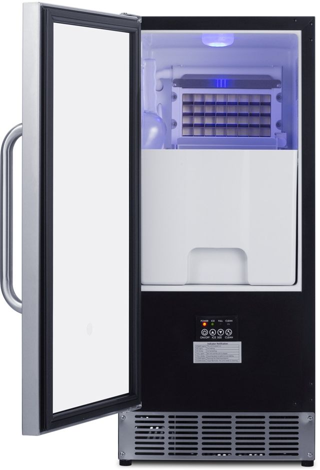 Summit® 15" 45 lb. Stainless Steel Undercounter Ice Maker-1