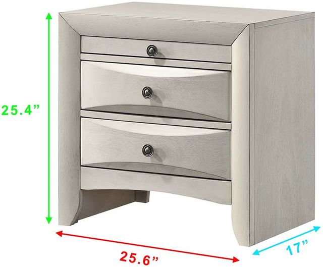 Crown Mark Emily White Nightstand-2