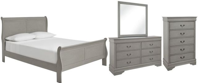 Signature Design by Ashley® Kordasky 4-Piece Dove Gray Full Sleigh Bed Set-0