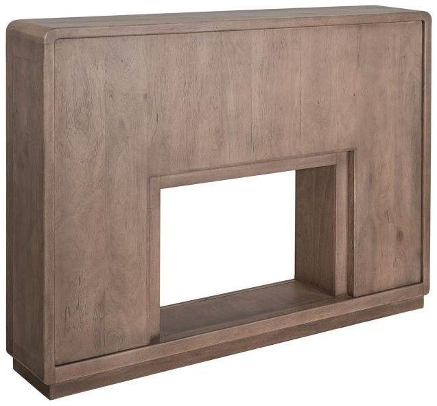 International Furniture Direct Mezquite Natural Brown Fireplace Media Console-0