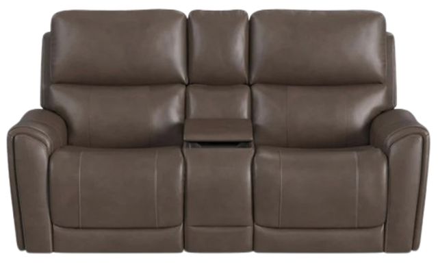 Flexsteel® Carter Cappuccino Power Reclining Loveseat with Console-2