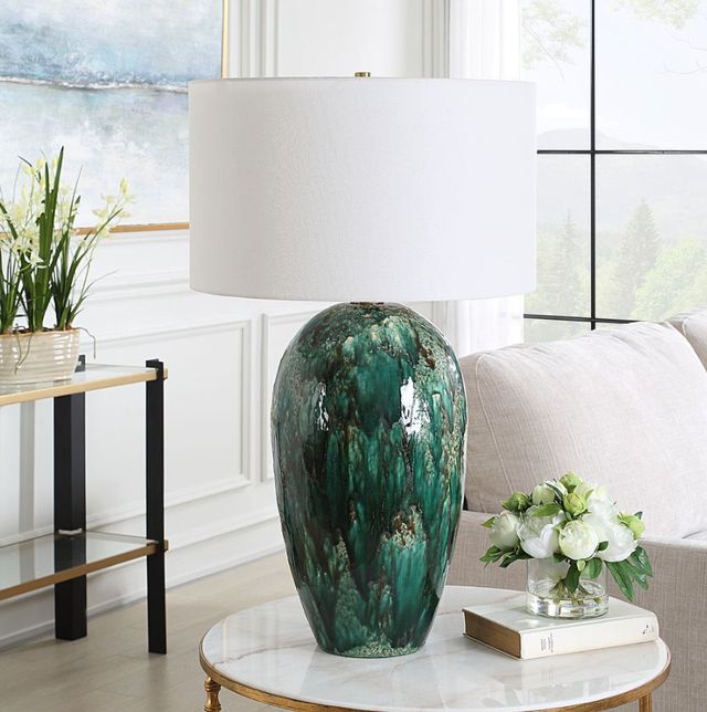 Uttermost® Ceralene Green Table Lamp-1