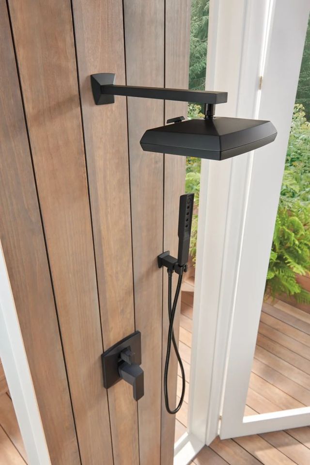 Brizo Vettis® Matte Black Pressure Balance Valve with Integrated 6-Function Diverter Trim-1