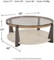 Signature Design by Ashley® Frazwa Glass Table Top Coffee Table with Brown Wooden Base-2