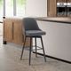 Armen Living Sicily Black/Gray Swivel Counter Stool-1