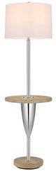Cal® Lighting & Accessories Lockport Chrome/Wood Floor Lamp-1