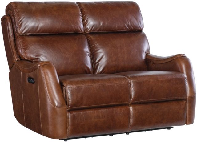 Hooker® Furniture MS Harlan Carrington Walnut Power Reclining Loveseat with Power Headrest-0