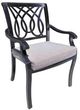 CabanaCoast® Customizable Bloom Aluminum Outdoor Dining Arm Chair-0