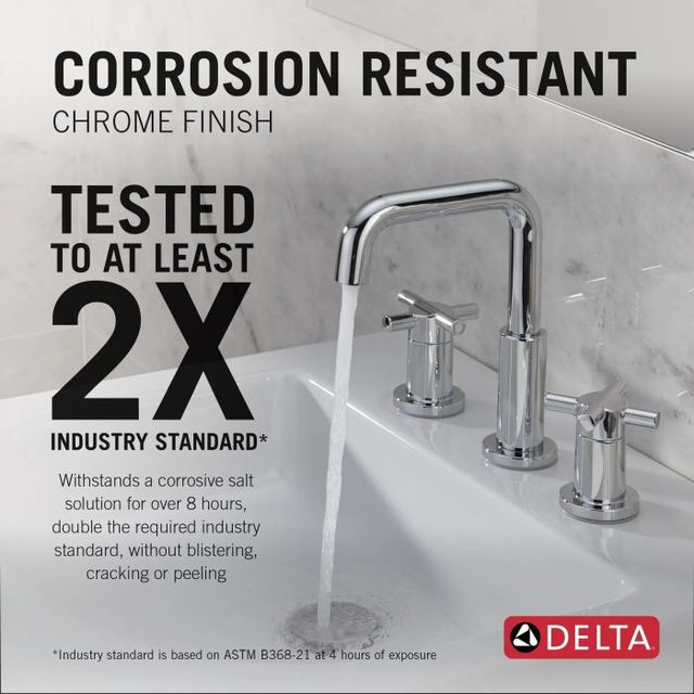 Delta Nicoli® Chrome 2-Handle Cross Widespread Bathroom Faucet-4