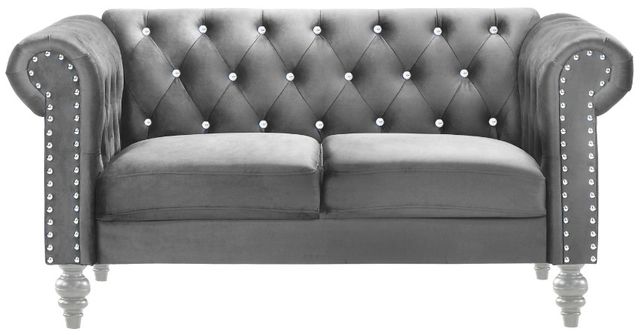 New Classic® Home Furnishings Emma Gray Crystal Loveseat-1