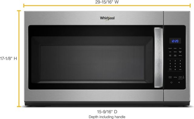 Whirlpool® 1.7 Cu. Ft. Stainless Steel Over the Range Microwave-4